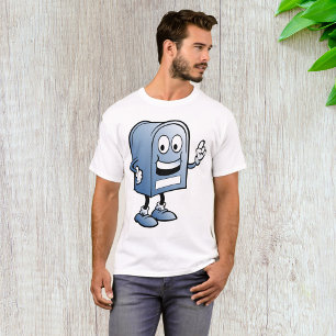 Mailbox Mascot Happy Blue Postal Character T-Shirt