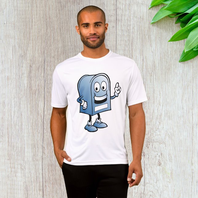 Mailbox Mascot Happy Blue Postal Character  T-Shirt (Creator Uploaded)