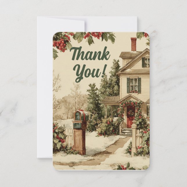 Mailbox Postal Carrier Thank You Card (Front)