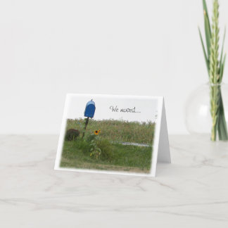 Mailbox & Sunflower We Moved Blank Announcement