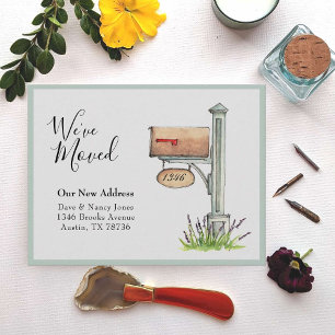 Mailbox watercolor New Home We've moved  Card