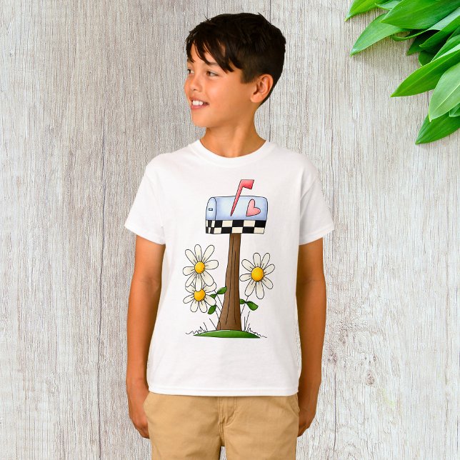 Mailbox with Daisies and Heart Flag Country Garden T-Shirt (Creator Uploaded)