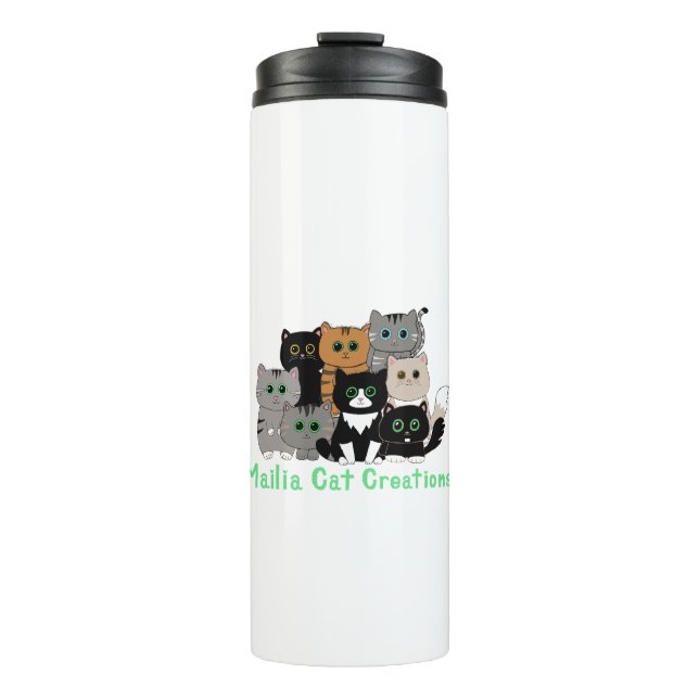 Mailia Cat Creations Cat Family Thermal Tumbler (Front)
