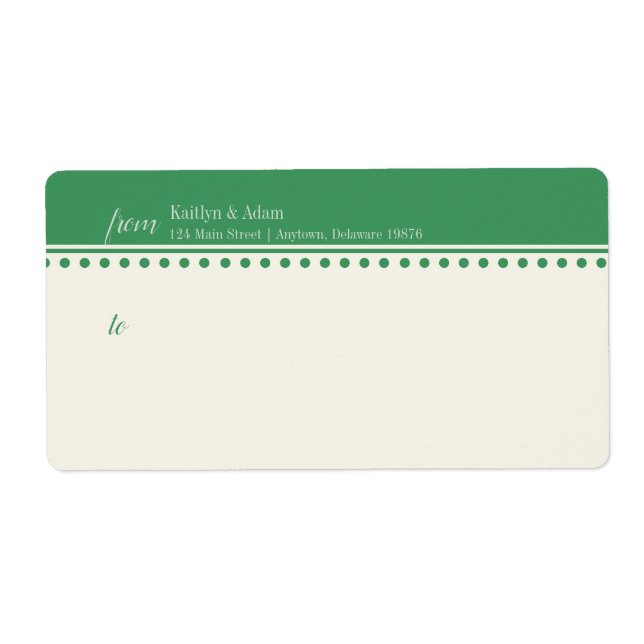 Mailing Label for Wedding Invitations, Green (Front)
