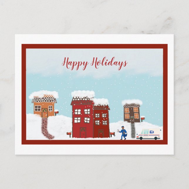 Mailman Happy Holidays Postcard (Front)