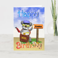 Mailman Koala Birthday Card
