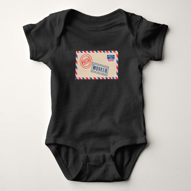 Mailman Postal Worker Mail Envelope Baby Bodysuit (Front)