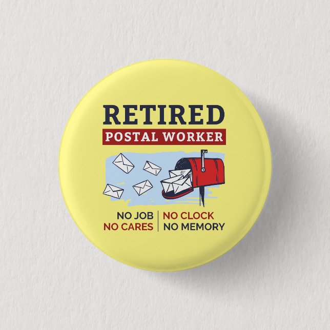 Mailman Retirement Retired Postal Worker 3 Cm Round Badge (Front)