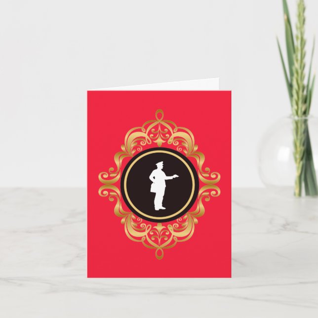 Mailman Silhouette Customise Greeting Card (Front)