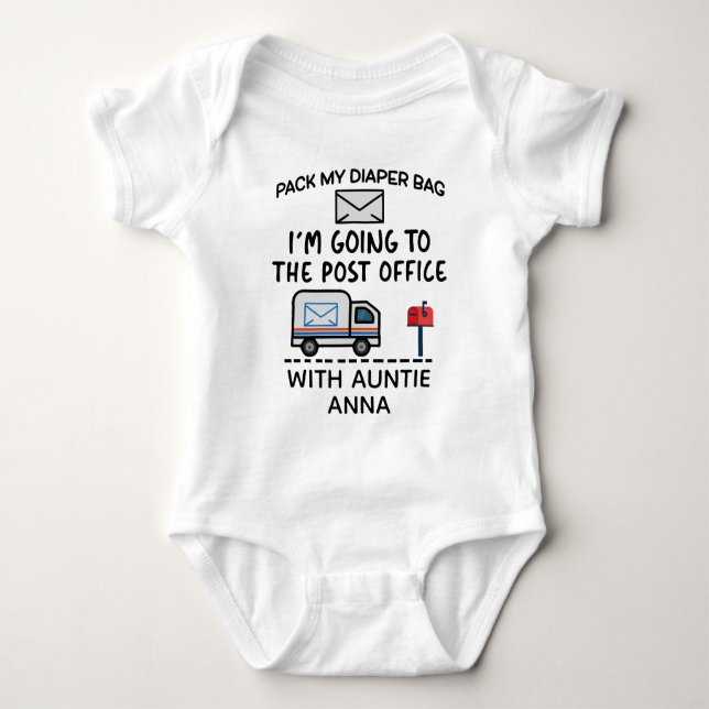 Mailwoman Auntie - Postal Delivery Worker Baby Bodysuit (Front)