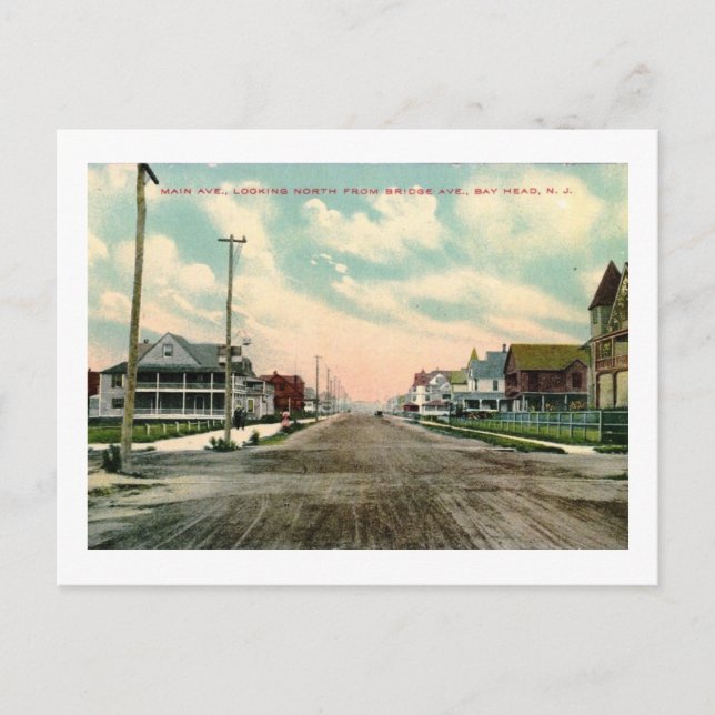 Main Ave., Bay Head, New Jersey Vintage Postcard (Front)