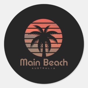 Main Beach Australia For Men Women Kids  Classic Round Sticker