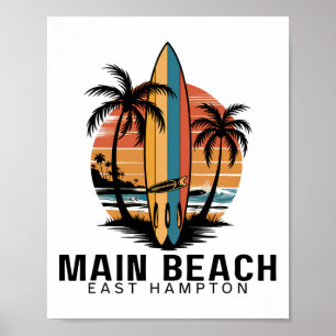 Main Beach East Hampton Surfing Surfer _1 Poster