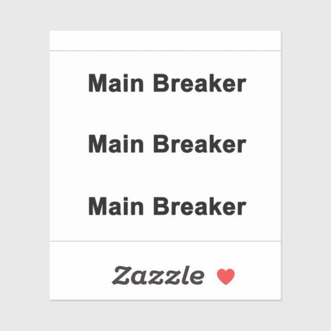 Main Breaker Label Times 3 (Sheet)