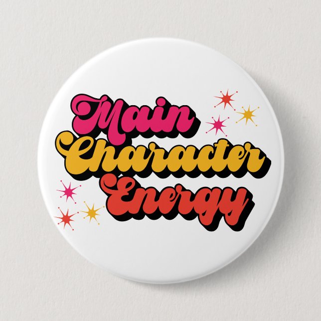 Main Character Energy Bookish  7.5 Cm Round Badge (Front)