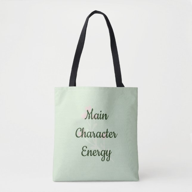Main Character Energy Trendy Minimal Aesthetic Tote Bag (Front)
