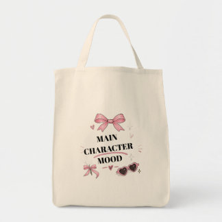 Main Character Mood Coquette Pink Bow Tote Bag