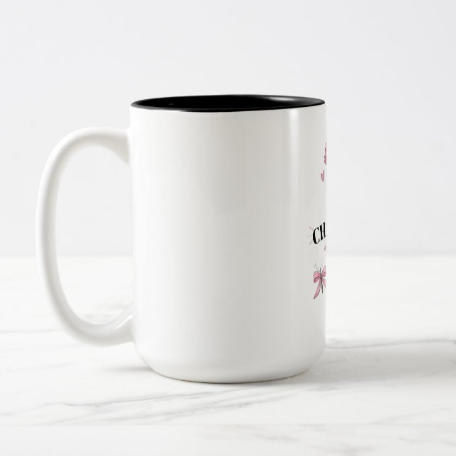 Main Character Mood Pink Bow Ceramic Mug (Left)