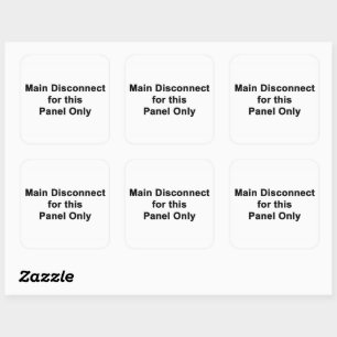 Main Disconnect for This Panel Only, Label