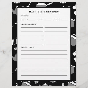 Main Dish Recipe Page   Black & White Kitchen