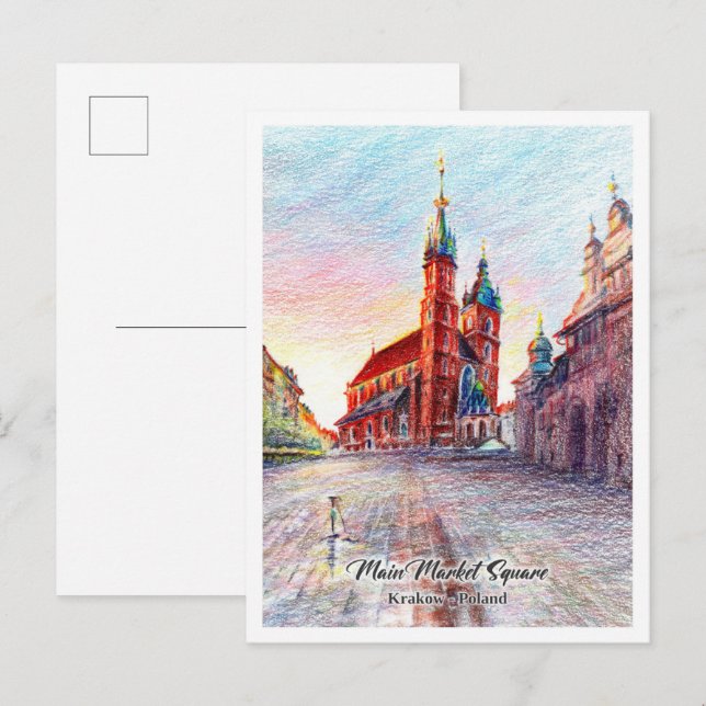 Main Market Square Krakow Poland Postcard (Front/Back)