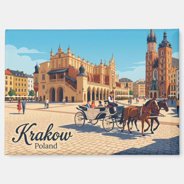 Main Market Square Poland Magnet (Front)