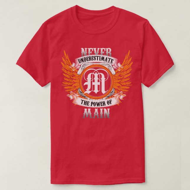 Main Name Shirt Never Underestimate The Power Of M (Design Front)