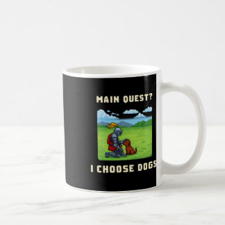Main Quest I Choose Dogs Retro Pixel Rpg Gamer Art Coffee Mug