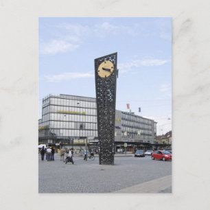 Main square in Bielefeld city with clock in centre Postcard
