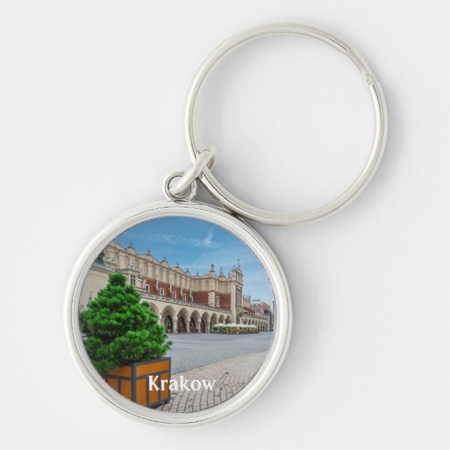 Main square in Krakow old town, Poland Key Ring (Front)
