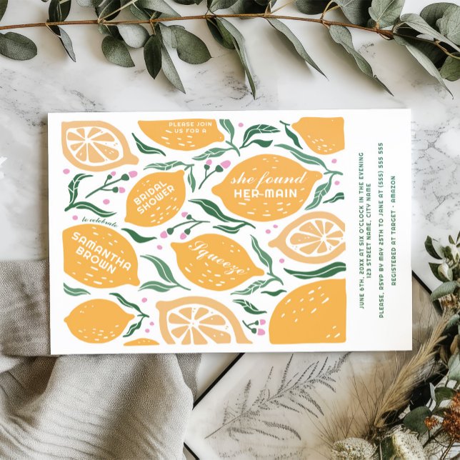 Main Squeeze Boho Chic Retro Bridal Shower Invitation (Creator Uploaded)