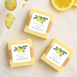 Main Squeeze Bridal Shower Favour Stickers<br><div class="desc">These "she found her main squeeze" bridal shower favour stickers are designed using hand painted watercolor lemon art by Victoria Grigaliunas of Do Tell A Belle. Use the template field to add the bride-to-be's name in trendy script typography. See the matching lemon bridal shower theme for summer at https://www.zazzle.com/collections/lemon_themed_bridal_shower-119857687314456758</div>