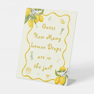 Main Squeeze Bridal Shower Guess How Many Lemon Pedestal Sign