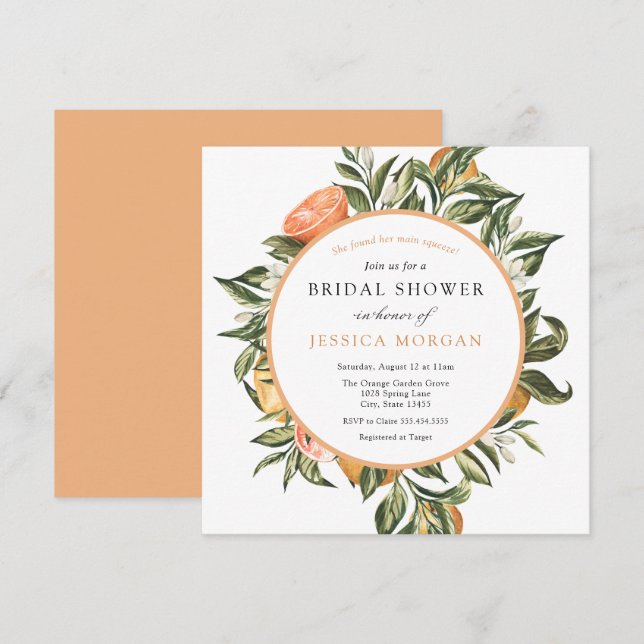 Main Squeeze Bridal Shower Invitation (Front/Back)