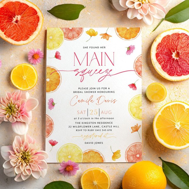 Main Squeeze Bridal Shower Invitation Lemon Bridal (Creator Uploaded)