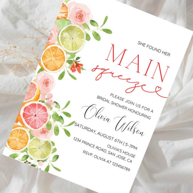 Main Squeeze Bridal Shower - Lemon Citrus Bride  Invitation (Creator Uploaded)