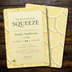 Main Squeeze Bridal Shower   Lemon Italian Amalfi  Invitation