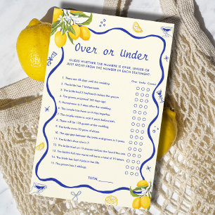 Main Squeeze Bridal Shower Lemon Over Under Game