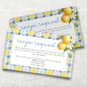 Main Squeeze Bridal Shower Recipe Request Insert