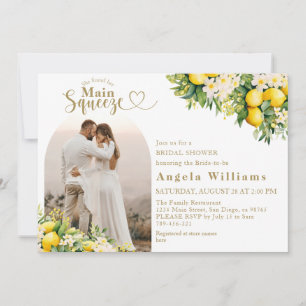 Main Squeeze Citrus Boho Bridal Shower Photo Invitation
