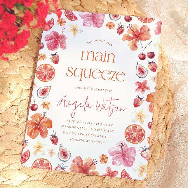 Main Squeeze Citrus Bridal Shower Invitation (Creator Uploaded)