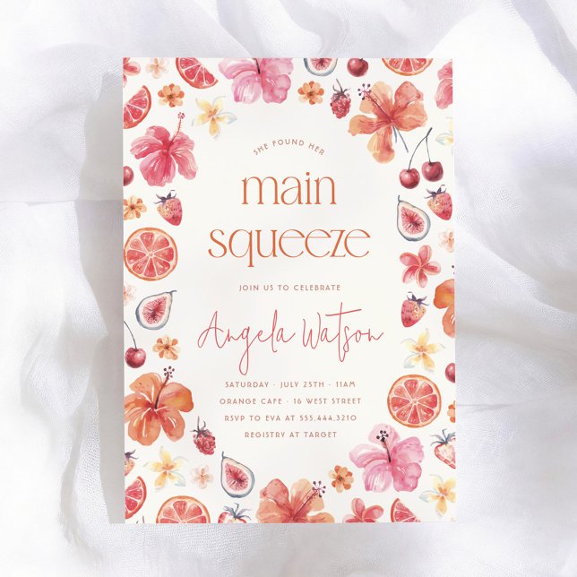 Main Squeeze Citrus Bridal Shower Invitation (Creator Uploaded)