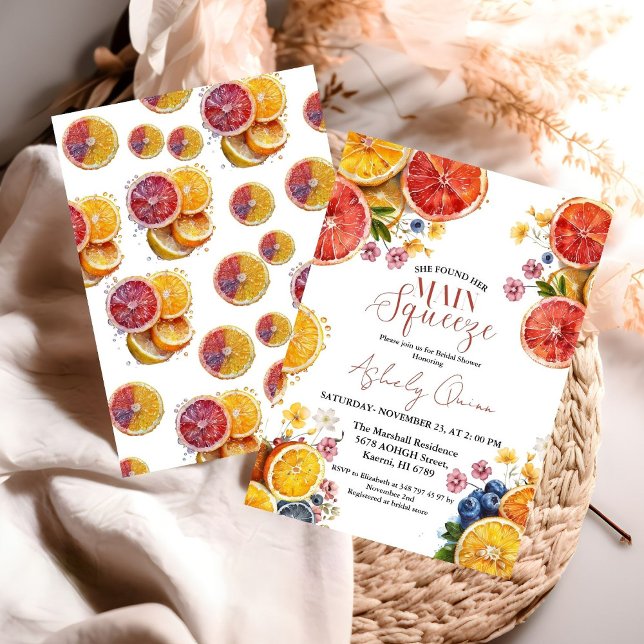 Main Squeeze Citrus Bridal Shower  Invitation (Creator Uploaded)