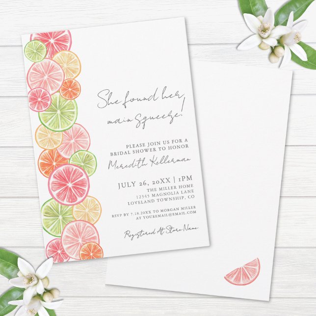 Main Squeeze Citrus Bridal Shower Invitation (Main Squeeze Citrus Bridal Shower Invitation)