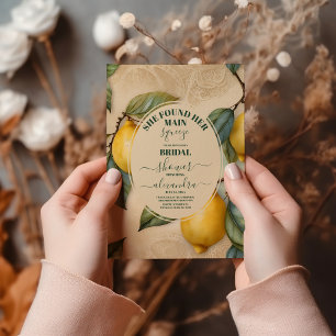 Main Squeeze Citrus Bridal Shower Lemon Bright Invitation