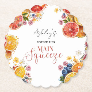 Main Squeeze Citrus Bridal Shower  Paper Coaster