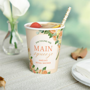Main Squeeze Citrus Bridal Shower Paper Cups