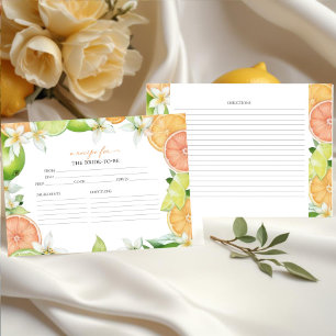 Main Squeeze Citrus Bridal Shower Recipe Cards