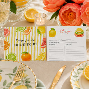 Main Squeeze Citrus Bridal Shower Recipe Enclosure Card