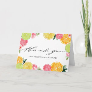 Main Squeeze Citrus Bridal Shower Thank You Card